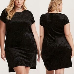 Torrid black crushed velvet dress size 2X